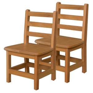 Ladder Back Wooden Preschool Chair - Set of 2 (12"H Seat)