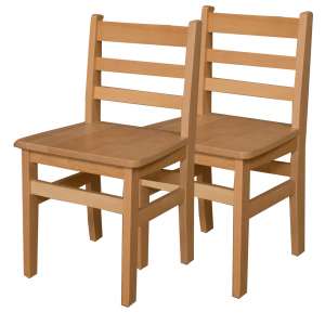 Ladder Back Wooden School Chair - Set of 2 (16"H Seat)