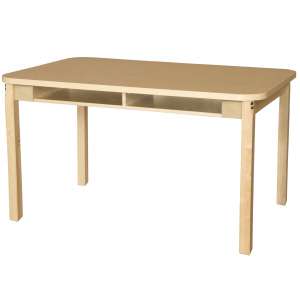 Four-Student Laminate Student Desk with Hardwood Legs (36x48”)