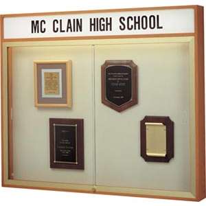 Legacy Wall Mount Display Case - Header, Plaque Fabric (50"Wx42"H)