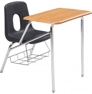 Poly Student Chair Desk - WoodStone Top