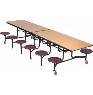 Mobile Cafeteria Table - 12 Stools