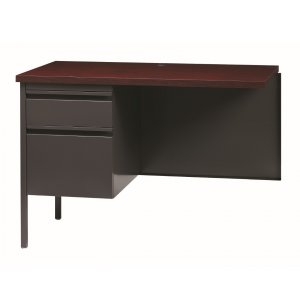 Left Return (for Right Ped. Desk), Charcoal/Mahogany