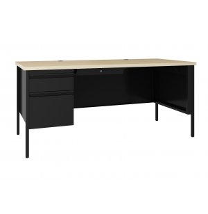 HL10000 Left Pedestal Desk, Black/Maple