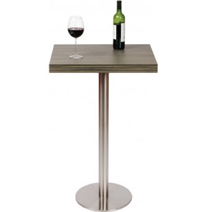 Bar-Height Square Cafe Table - Round Steel Base