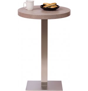 Bar-Height Round Cafe Table - Square Steel Base