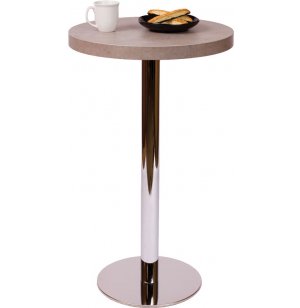 Bar-Height Round Cafe Table - Round Chrome Base
