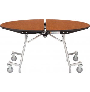 Round Cafeteria Table - MDF, ProtectEdge, Chrome