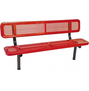 6' Team Bench with Back Perforated Surface