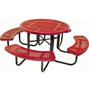 46-Inch Round Picnic Table with Perforated Surface