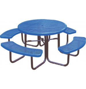 46-Inch Round Picnic Table Diamond Cut Surface