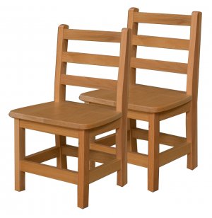 Ladder Back Wooden Preschool Chair - Set of 2