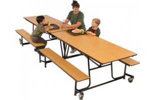 Fold and Roll Cafeteria Tables