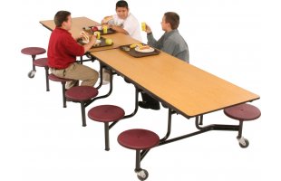 Mobile Cafeteria Stool Tables