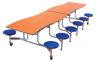 AmTab Wave Mobile Cafeteria Tables