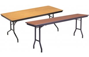 Rectangular Plywood Core Folding Tables Wishbone Legs