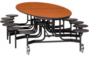 NPS Folding Oval Cafeteria Tables with Stools