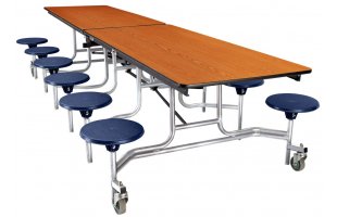 NPS Cafeteria Tables with Stools - Chrome Frame