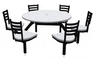 Round Outdoor Table with Cluster Seating