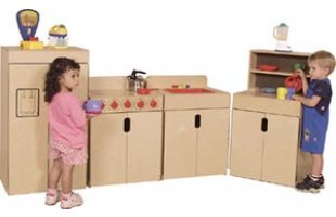 Tip-Me-Not Wooden Play Kitchen by Wood Designs