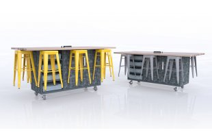 Ed Makerspace Table with Metal Stools by CEF