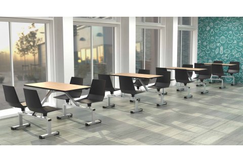 LuvraFlex Cluster Swivel Cafeteria Booths by NPS