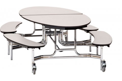 NPS Folding Oval Bench Cafeteria Tables