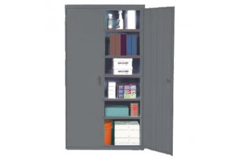 Stationary Steel Storage Cabinets w/ Adjustable Shelves