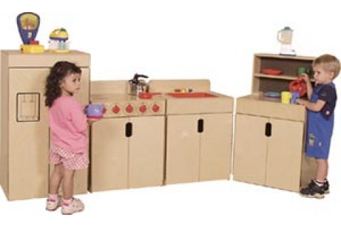 Tip-Me-Not Wooden Play Kitchen by Wood Designs