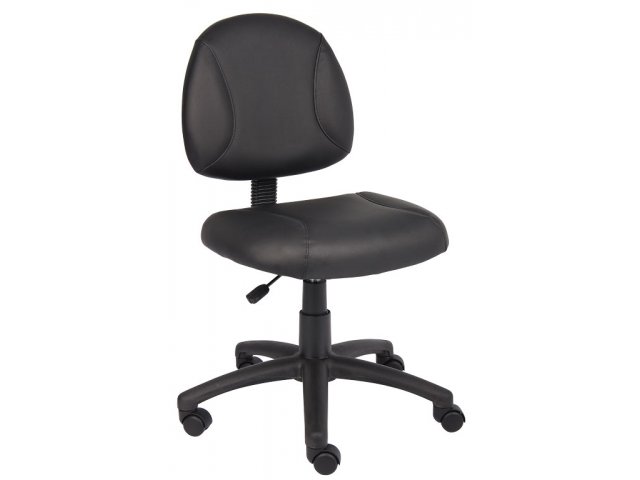 Economy Armless Leather Task Chair Boc, Armless Leather Desk Chair