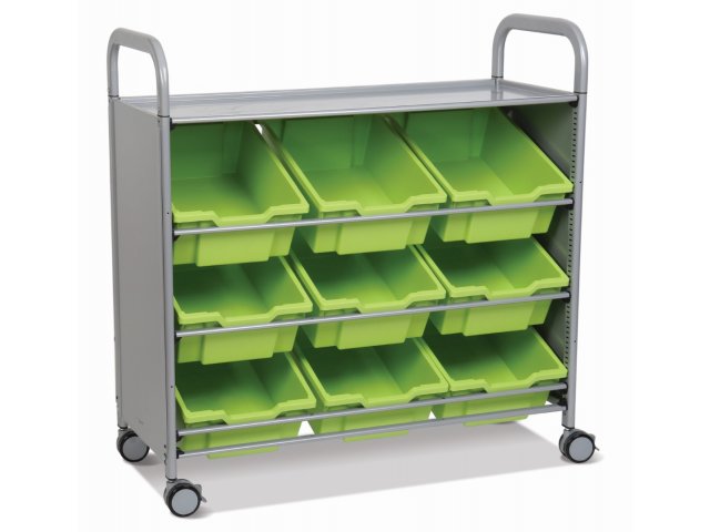 Standard trays shown. This model includes antimicrobial kiwi-green trays.