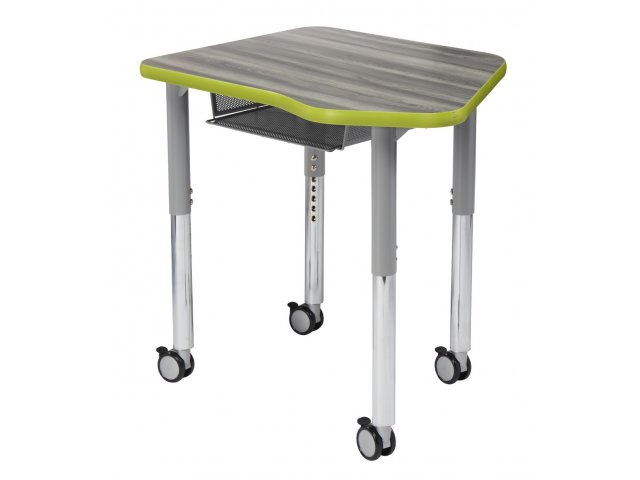 Shown in standard height with colored trim and optional bookbox and casters.