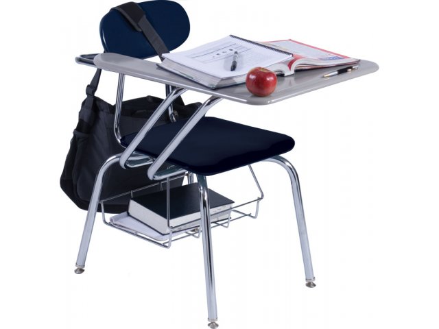 Hard Plastic Tablet Arm Chair Desk, Tablet Arm Desk