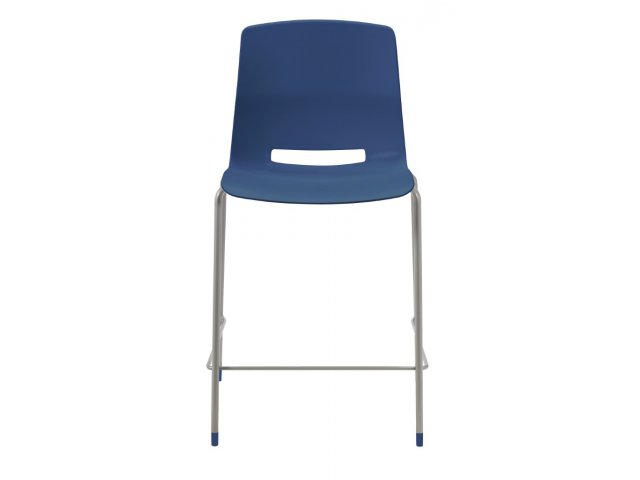 Shown in Counter size with Navy Blue seat and Silver frame