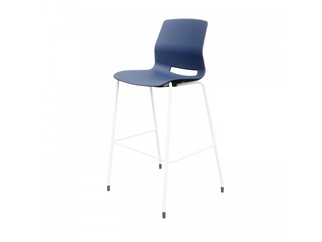 Shown in Bar size with Navy Blue seat and White frame