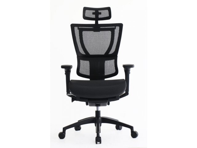 Shown in Black Mesh and Black Frame with optional headrest