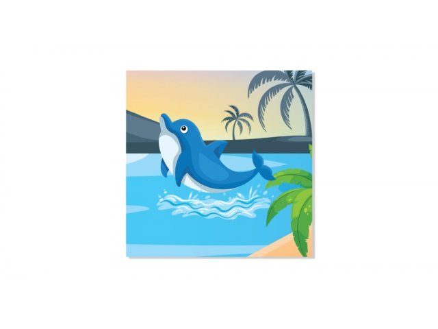 Kit includes Dolphin Scene 4'Wx4'H Wall Art Panel
