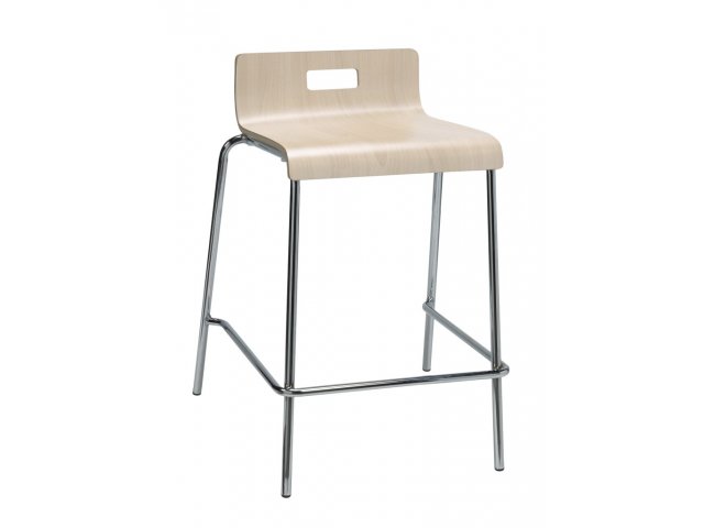 Counter Stool Kensington Maple with Silver frame