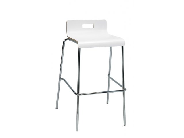 Barstool White with Silver frame
