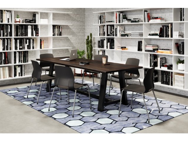 Showing Black seat with Midtown Urban Loft Table 36 x 84 x 30