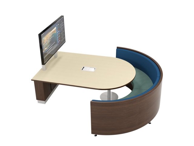 Crayon Media Table showin with Pocket Lounge Seating