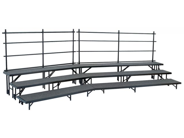 2 3-Level Risers Shown with Guardrails