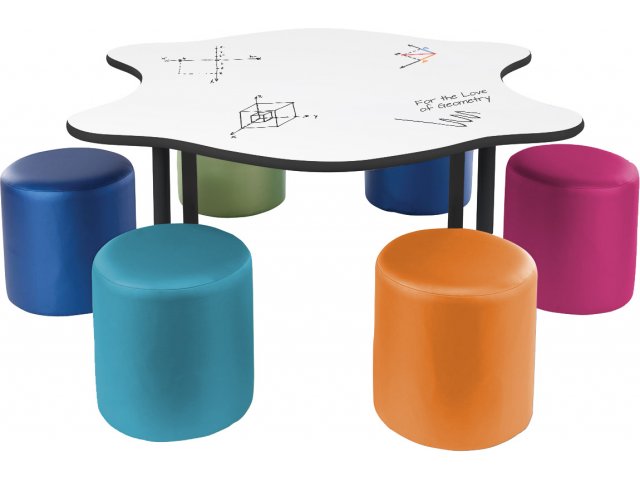 Shown with Whiteboard laminate top and Mod soft seating.