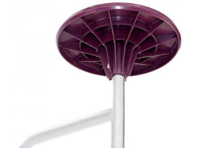 High-impact plastic stools are reinforced with multiple plastic strengtheners.