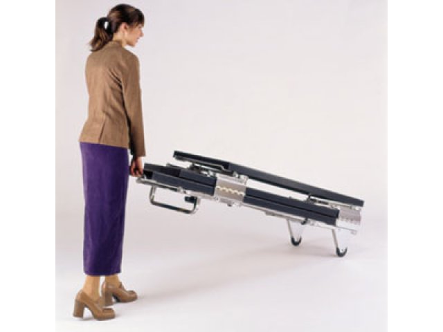 Integral casters provide for easy positioning during setup and knockdown.