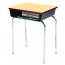 EE Adjustable Height Open Front School Desk - Metal Bookbox