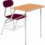 Combo Student Chair Desk - Woodstone Top
